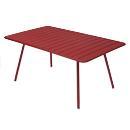 Table Fermob Luxembourg 165x100 confort 6 personnes rouge Piment