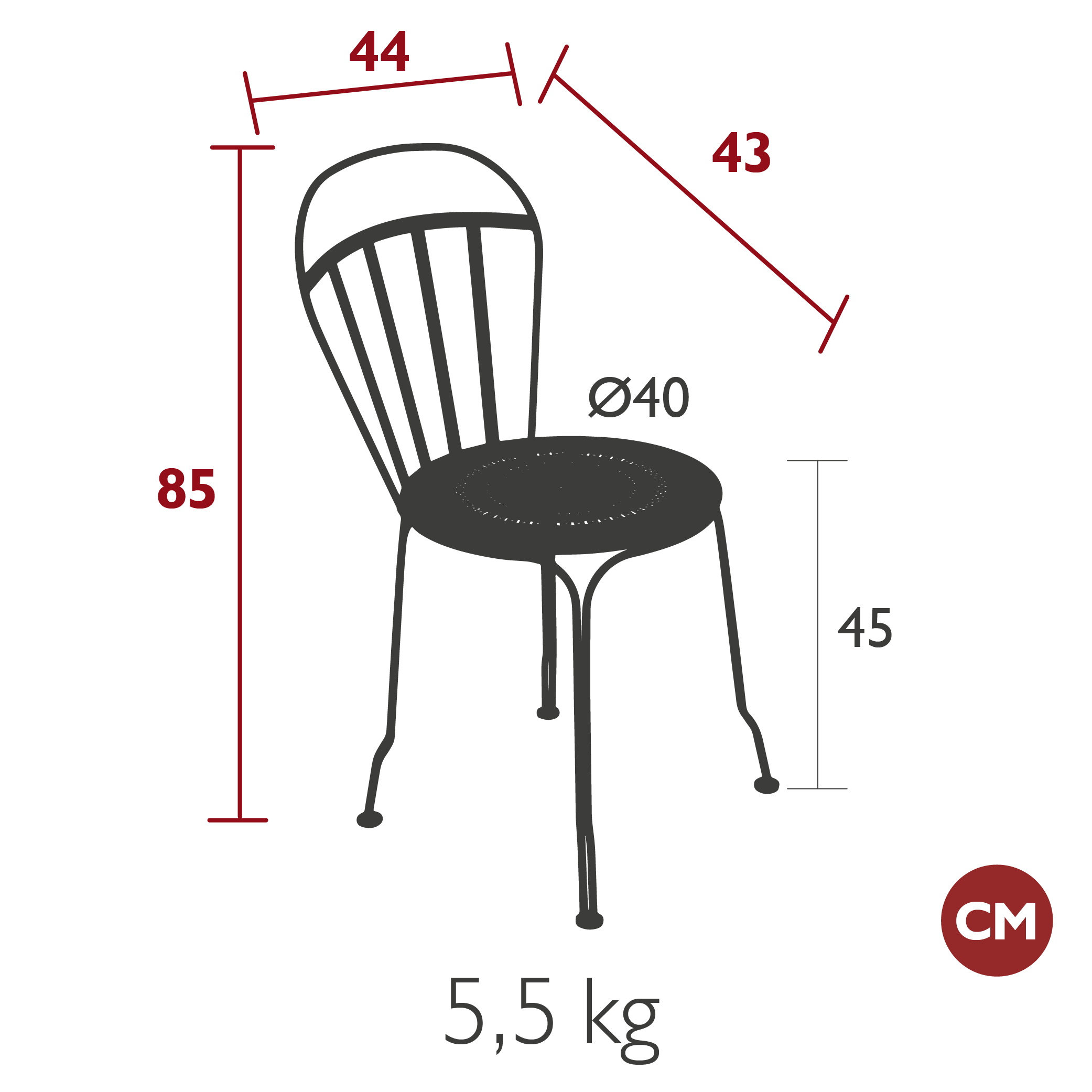 Louvre Chair Metal Outdoor Chair Fermob Fermob