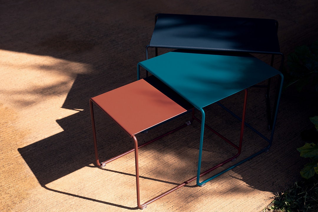 Bleu abysse,Bleu acapulco,Ocre rouge