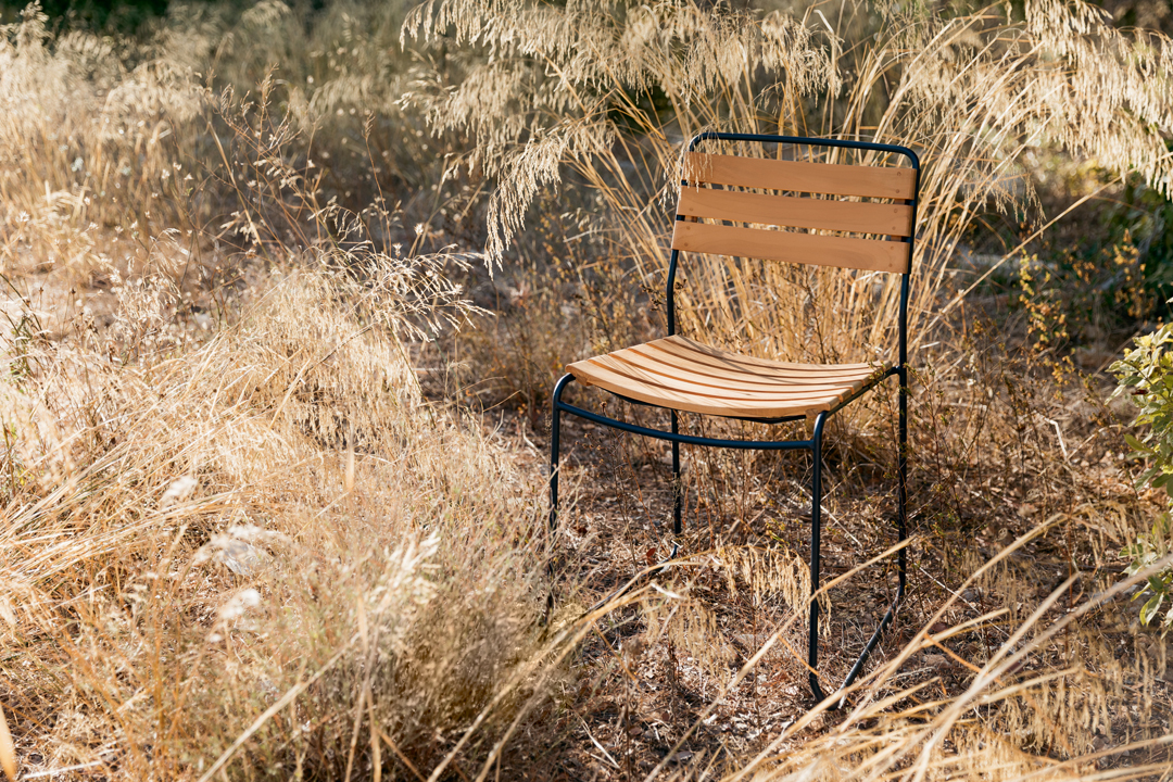 chaise metal, chaise bois et metal, chaise de jardin, chaise design