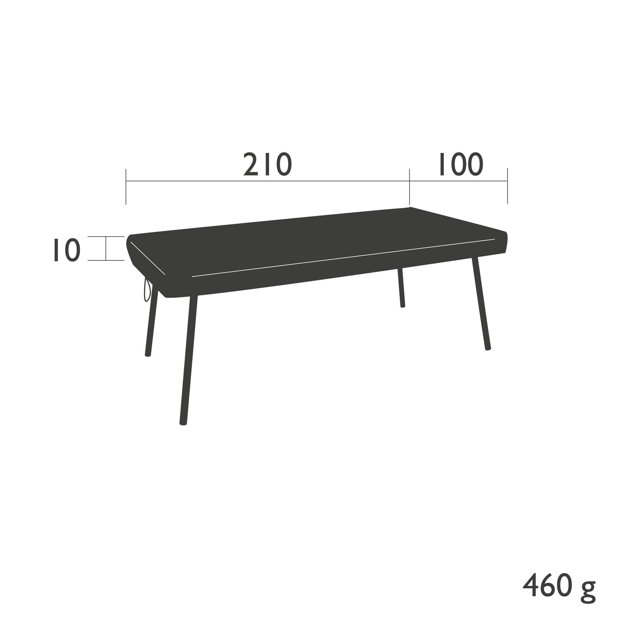 Perel housse pour table de jardin 225x105x75 cm gris