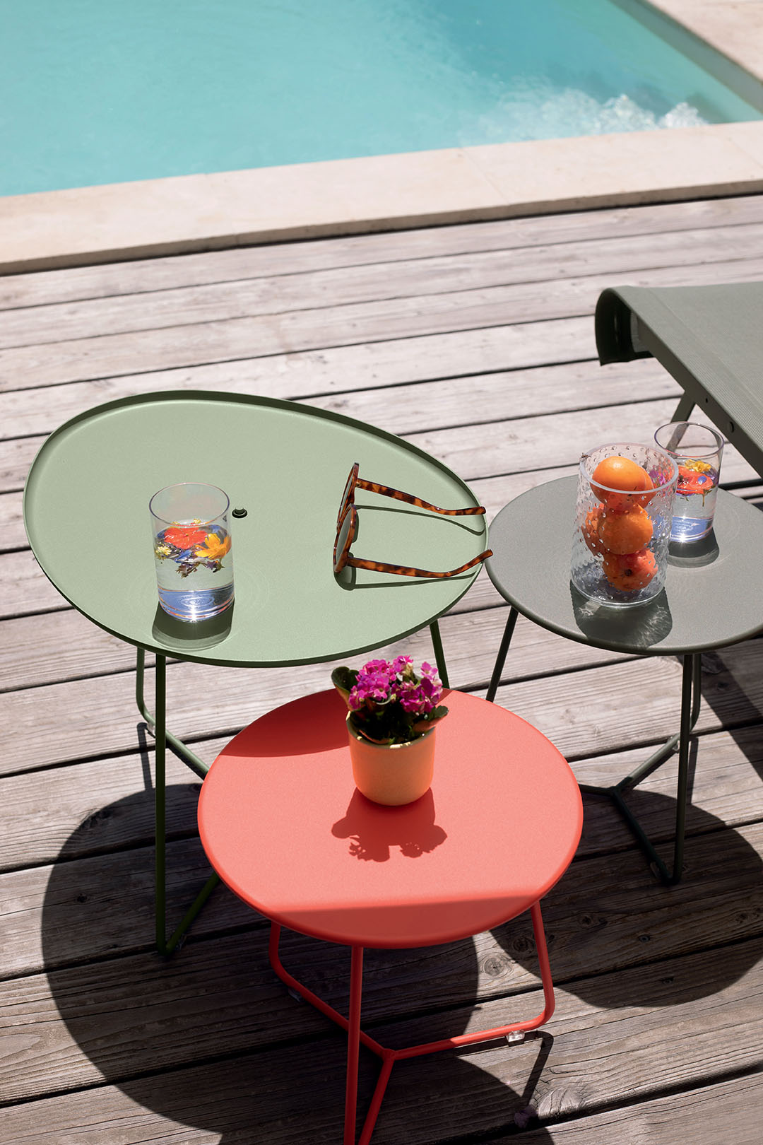 Table appoint, coussin exterieur, table metal, fermob