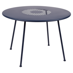 table ronde metal, table fermob, table ronde fermob, table lorette, table de jardin, table bleue