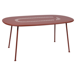 Table ovale lorette ocre rouge