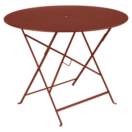 Table Ø 96 cm bistro ocre rouge