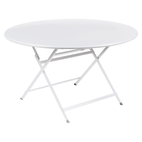 table de jardin pliante, table metal ronde, table metal 7 personnes, table de jardin blanche, table metal blanche