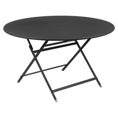 table de jardin pliante, table metal ronde, table metal 7 personnes, table de jardin noire, table metal noire