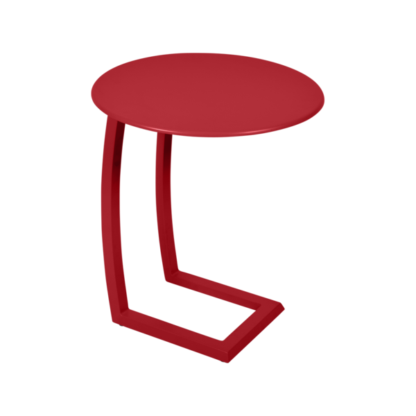 table basse chaise longue rouge, table basse aluminium, table basse bain de soleil