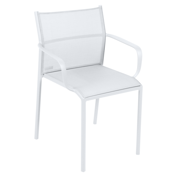 chaise bridge de jardin, chaise bridge en métal et toile blanc coton