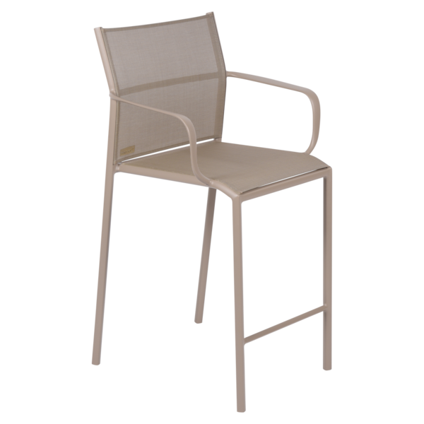 fauteuil de jardin avec accoudoirs, fauteuil avec accoudoirs en métal et toile muscade
