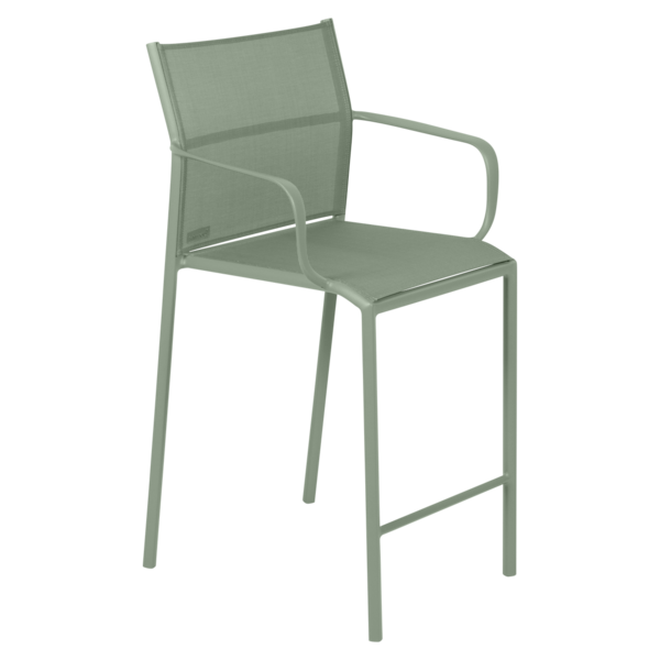 fauteuil de jardin avec accoudoirs, fauteuil avec accoudoirs en métal et toile cactus