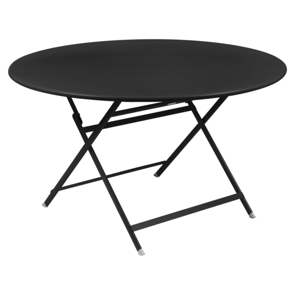 table de jardin pliante, table metal ronde, table metal 7 personnes, table de jardin noire, table metal noire