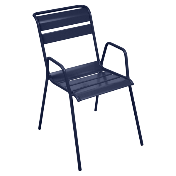 chaise metal, chaise de jardin, chaise bleu