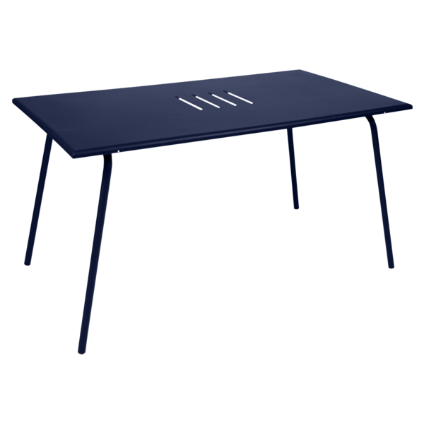 table de jardin, table metal, table rectangulaire, table 6 personnes, table bleu