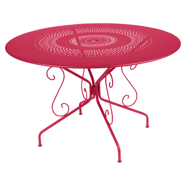 table de jardin, table metal, table ronde metal, table ronde rose