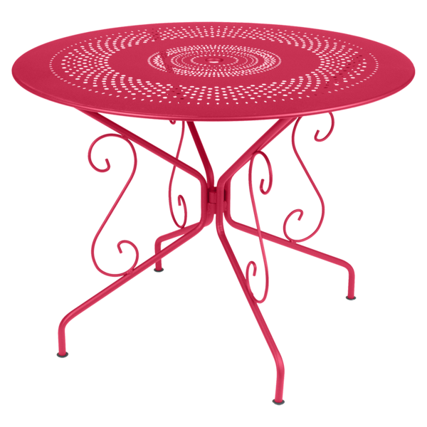 table de jardin, table metal, table ronde metal, table ronde rose