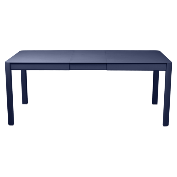 table de jardin bleu, table metal allonge, table metal a rallonge, table metal rectangulaire, table fermob allonge