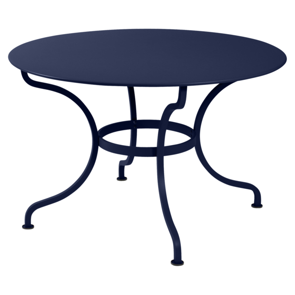 table de jardin, table metal, table ronde metal, table ronde bleu
