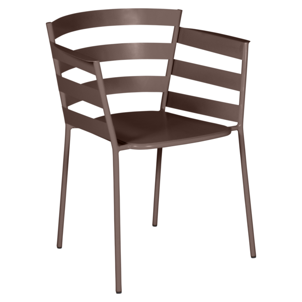 chaise metal design, chaise design, fauteuil de jardin, chaise metal, chaise fermob, fauteuil marron