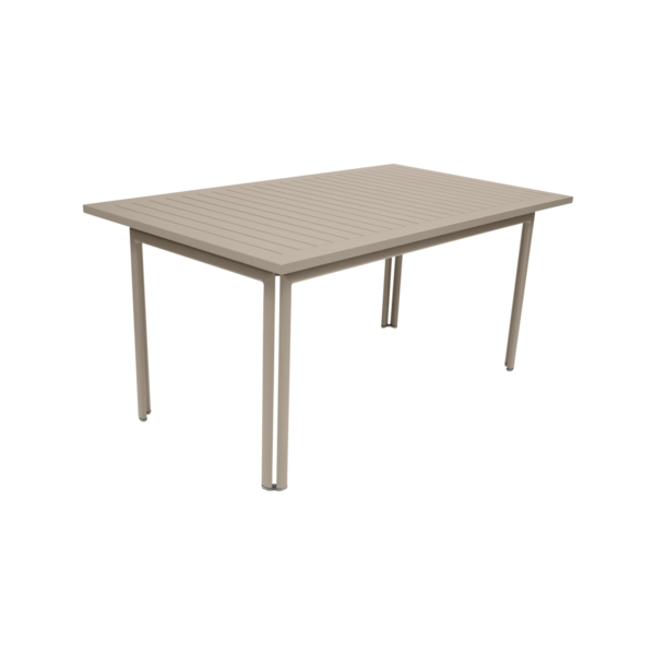 table metal, table de jardin, table rectangulaire, table beige, table 8 personnes