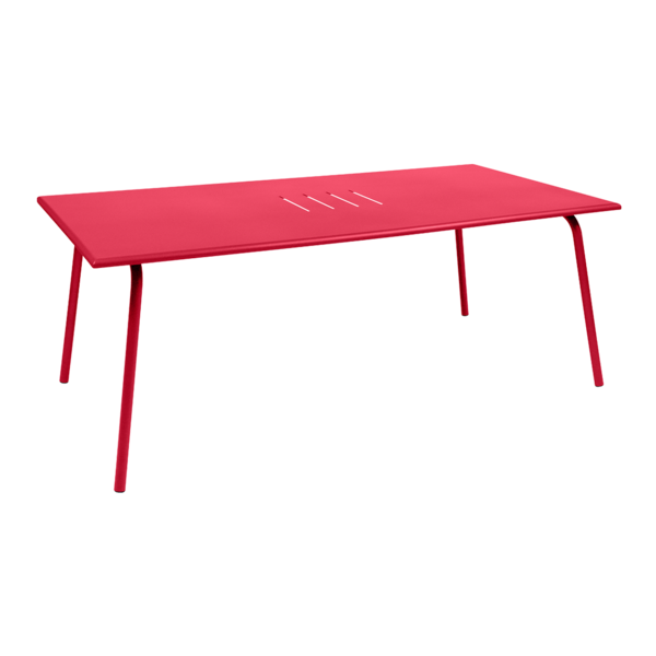table de jardin, table metal, table rectangulaire, table 8 personnes, table rose