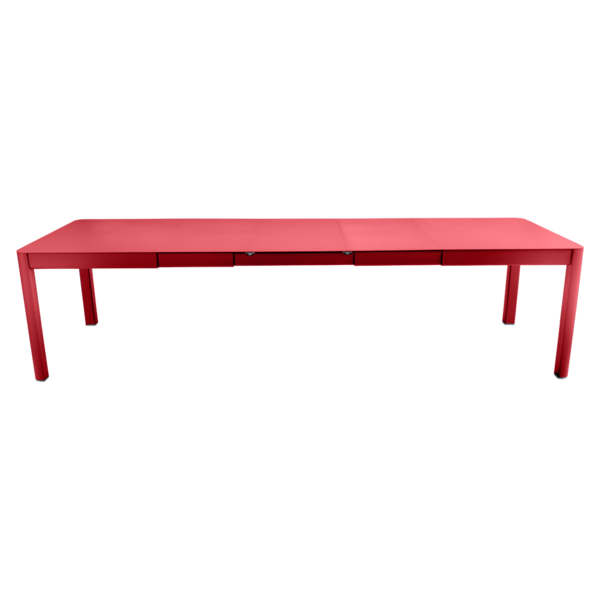 table de jardin rouge, table metal allonge, table metal a rallonge, table metal rectangulaire, table fermob allonge