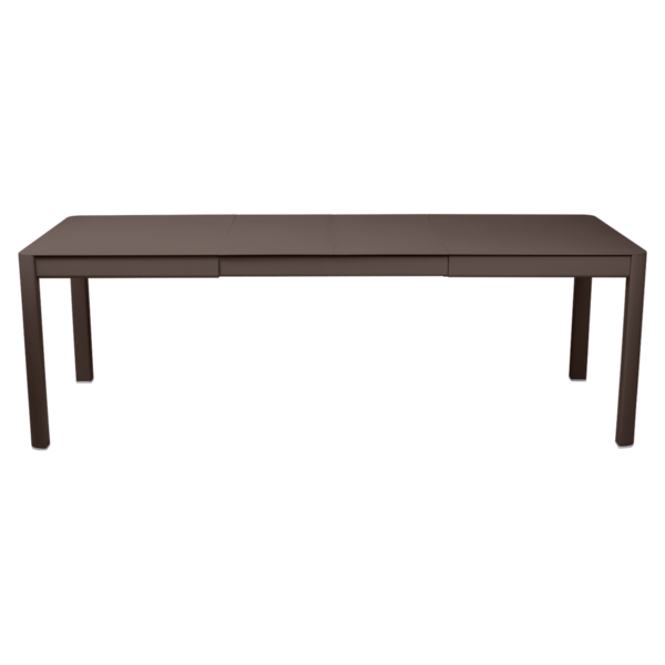 table de jardin marron, table metal allonge, table metal a rallonge, table metal rectangulaire, table fermob allonge