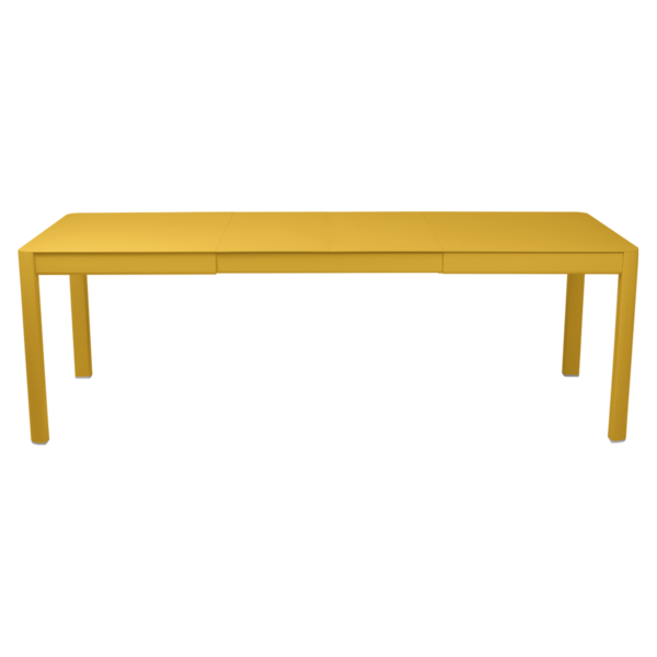 table de jardin jaune, table metal allonge, table metal a rallonge, table metal rectangulaire, table fermob allonge