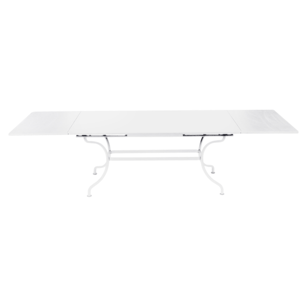 table de jardin a allonge, table metal rallonge, grande table rectangulaire, grande table blanche