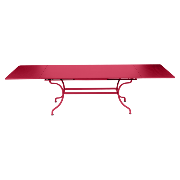 table de jardin a allonge, table metal rallonge, grande table rectangulaire, grande table rose