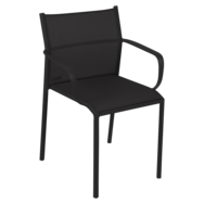 chaise bridge de jardin, chaise bridge en métal et toile noir