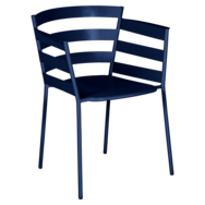 chaise metal design, chaise design, fauteuil de jardin, chaise metal, chaise fermob, fauteuil bleu fonce
