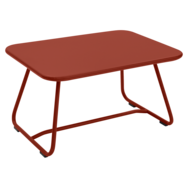 Table basse sixties ocre rouge