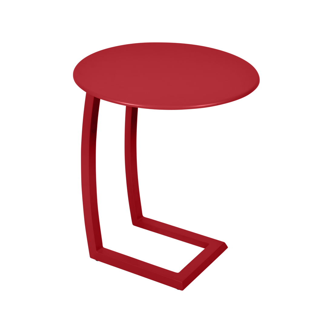 table basse chaise longue rouge, table basse aluminium, table basse bain de soleil
