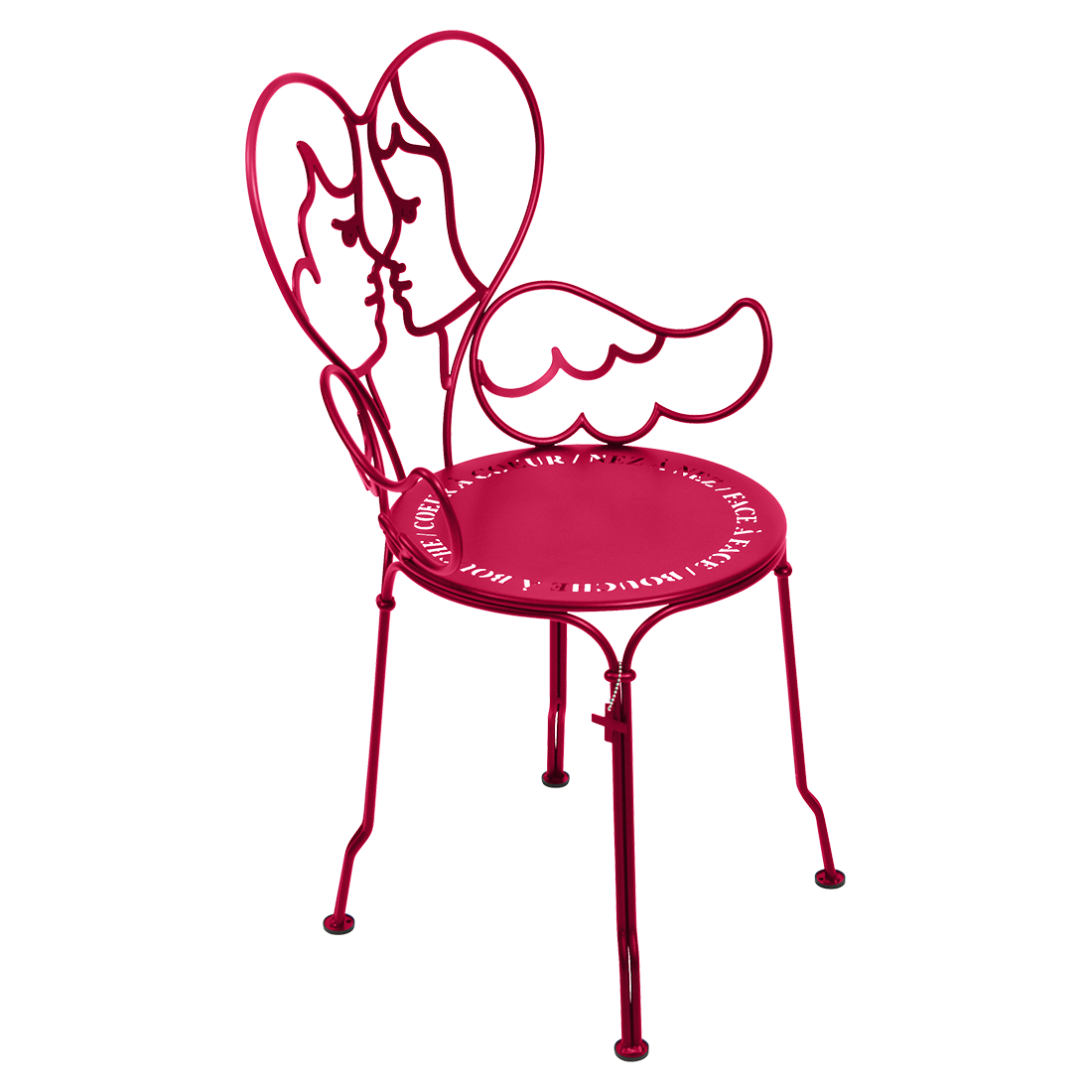 chaise ange rose, chaise castelbajac, chaise design, chaise romantique, chaise coeur, chaise metal design