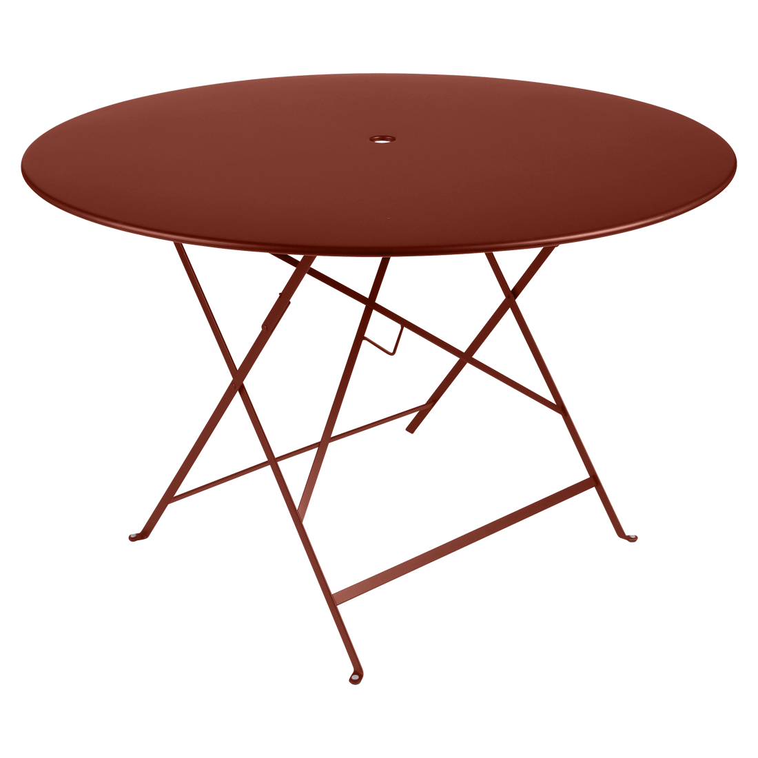Table Ø 117 cm bistro ocre rouge