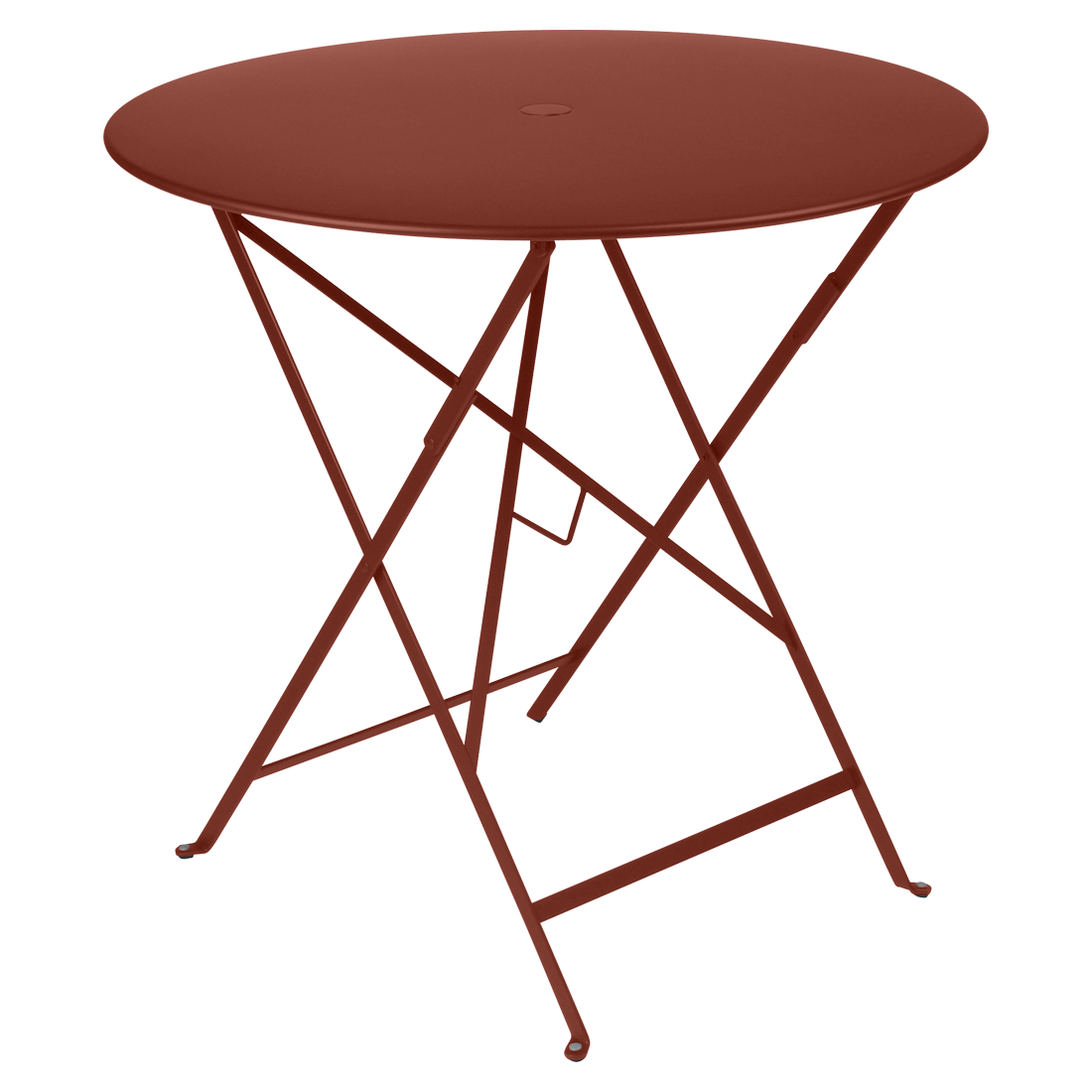 Table Ø 77 cm bistro ocre rouge