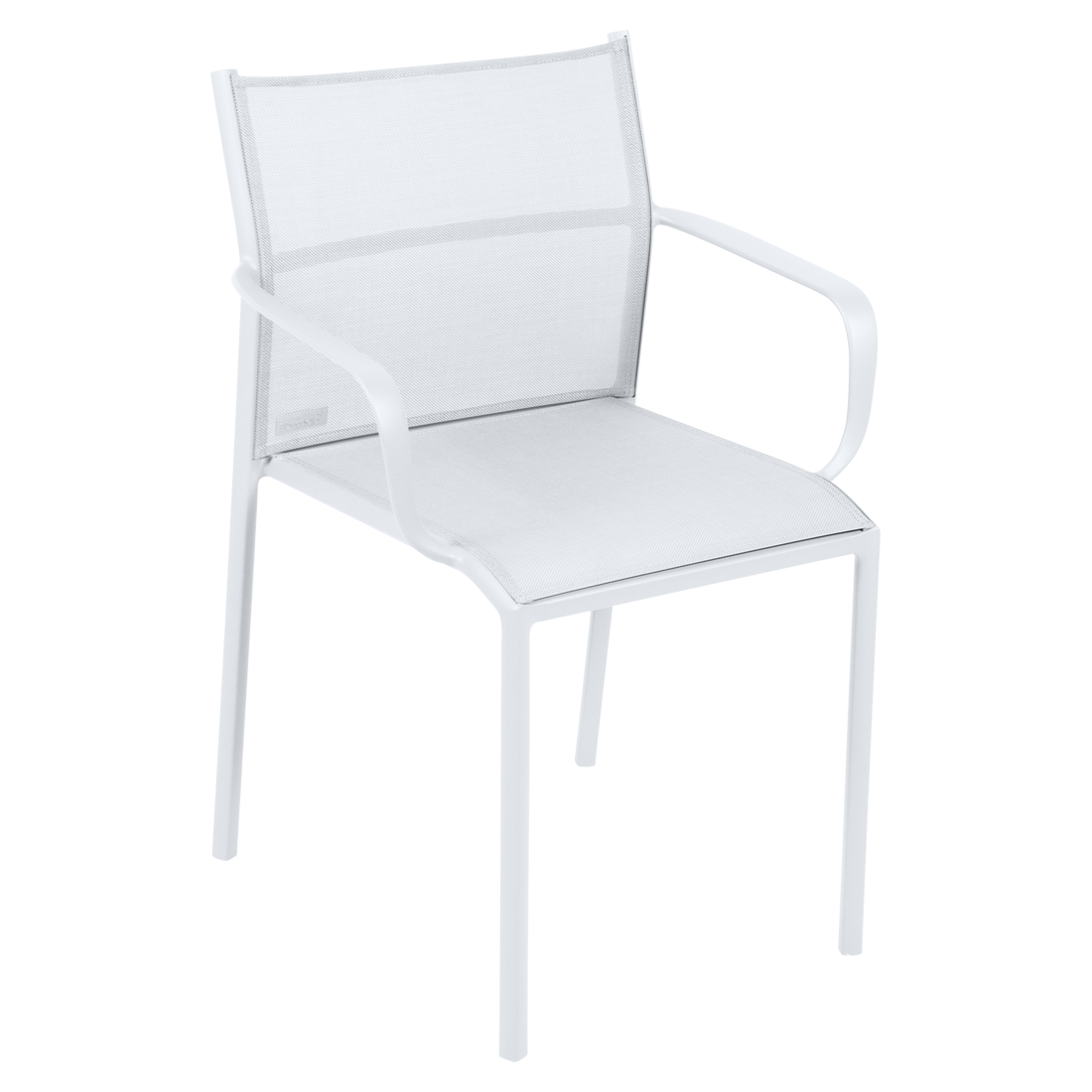 chaise bridge de jardin, chaise bridge en métal et toile blanc coton