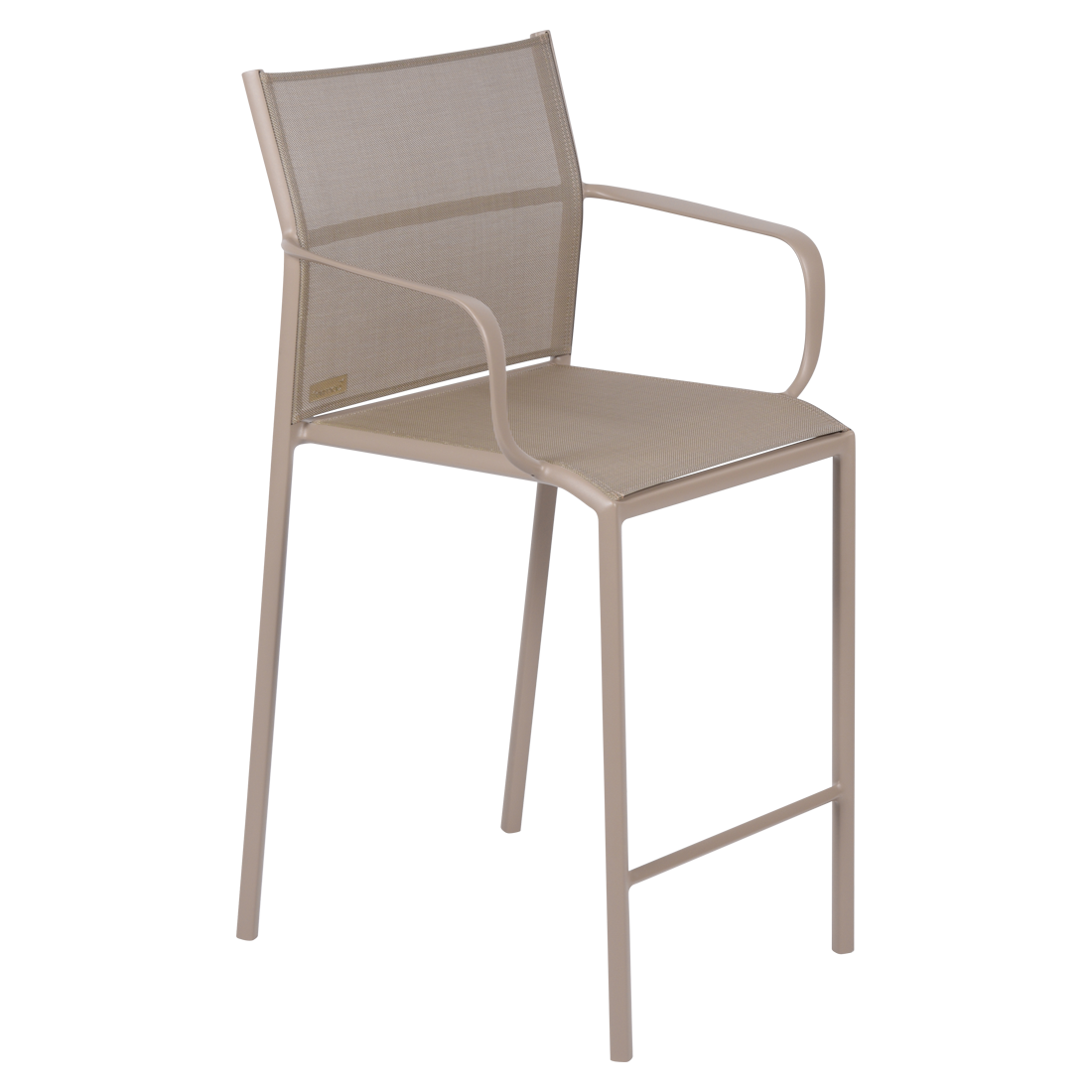 fauteuil de jardin avec accoudoirs, fauteuil avec accoudoirs en métal et toile muscade