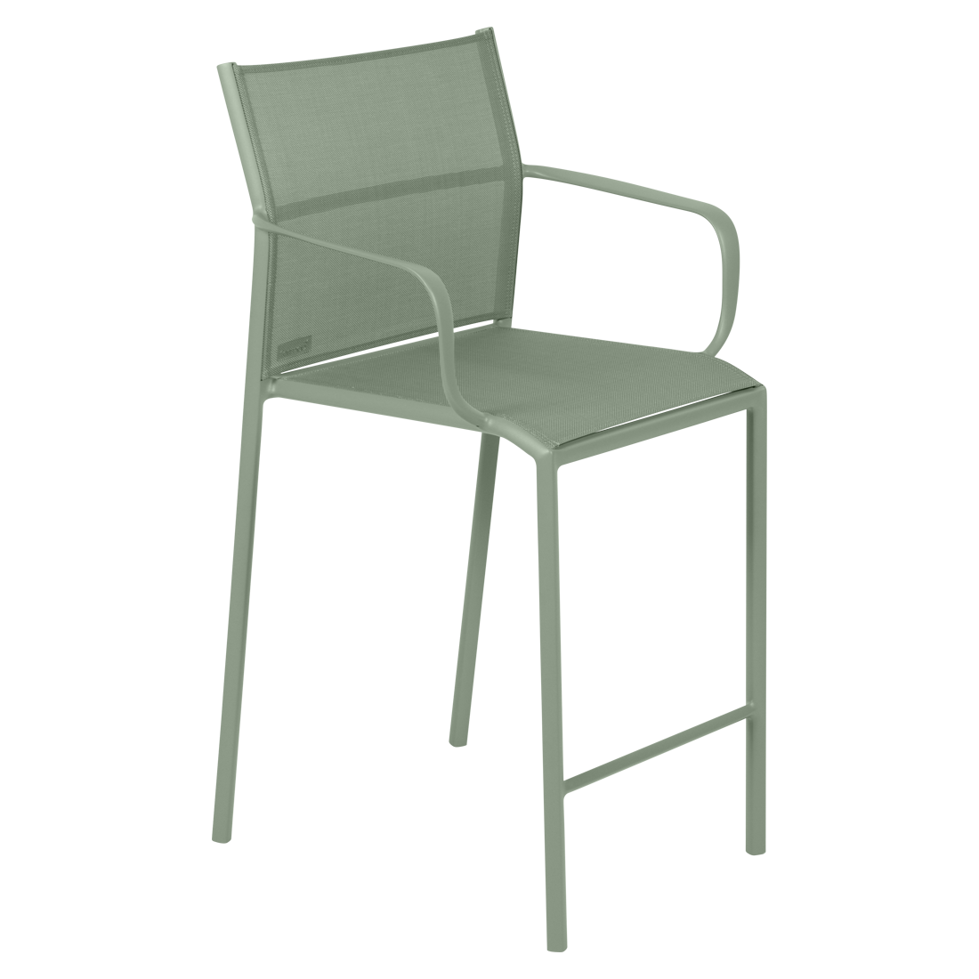 fauteuil de jardin avec accoudoirs, fauteuil avec accoudoirs en métal et toile cactus