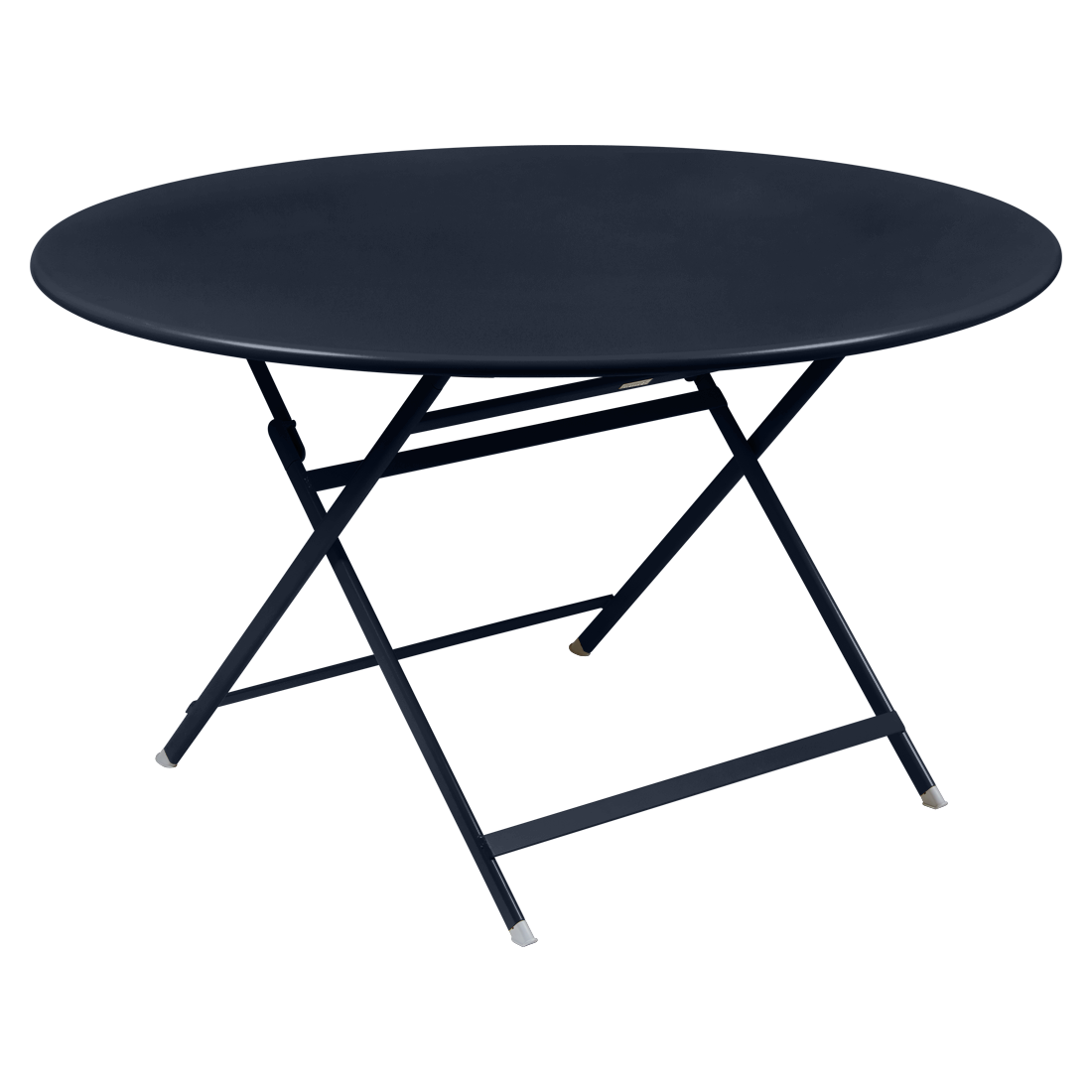 table de jardin pliante, table metal ronde, table metal 7 personnes, table de jardin bleue, table metal bleue