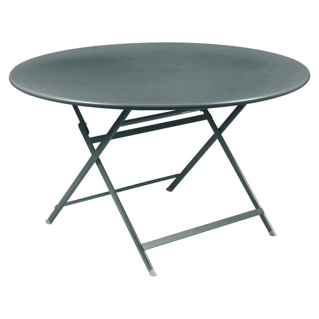 table de jardin pliante, table metal ronde, table metal 7 personnes, table de jardin grise, table metal grise