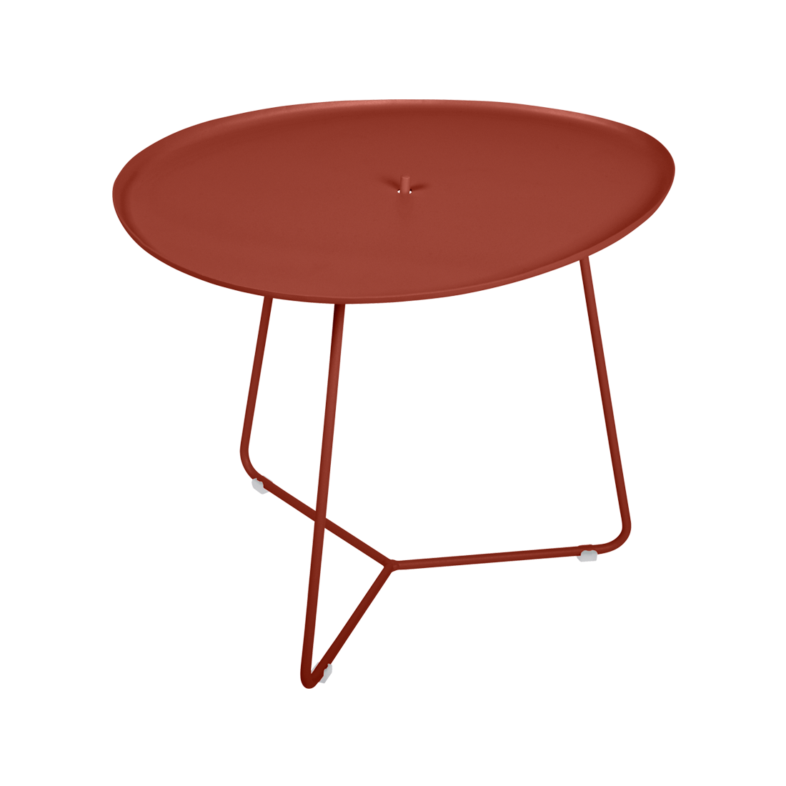 Table basse cocotte ocre rouge