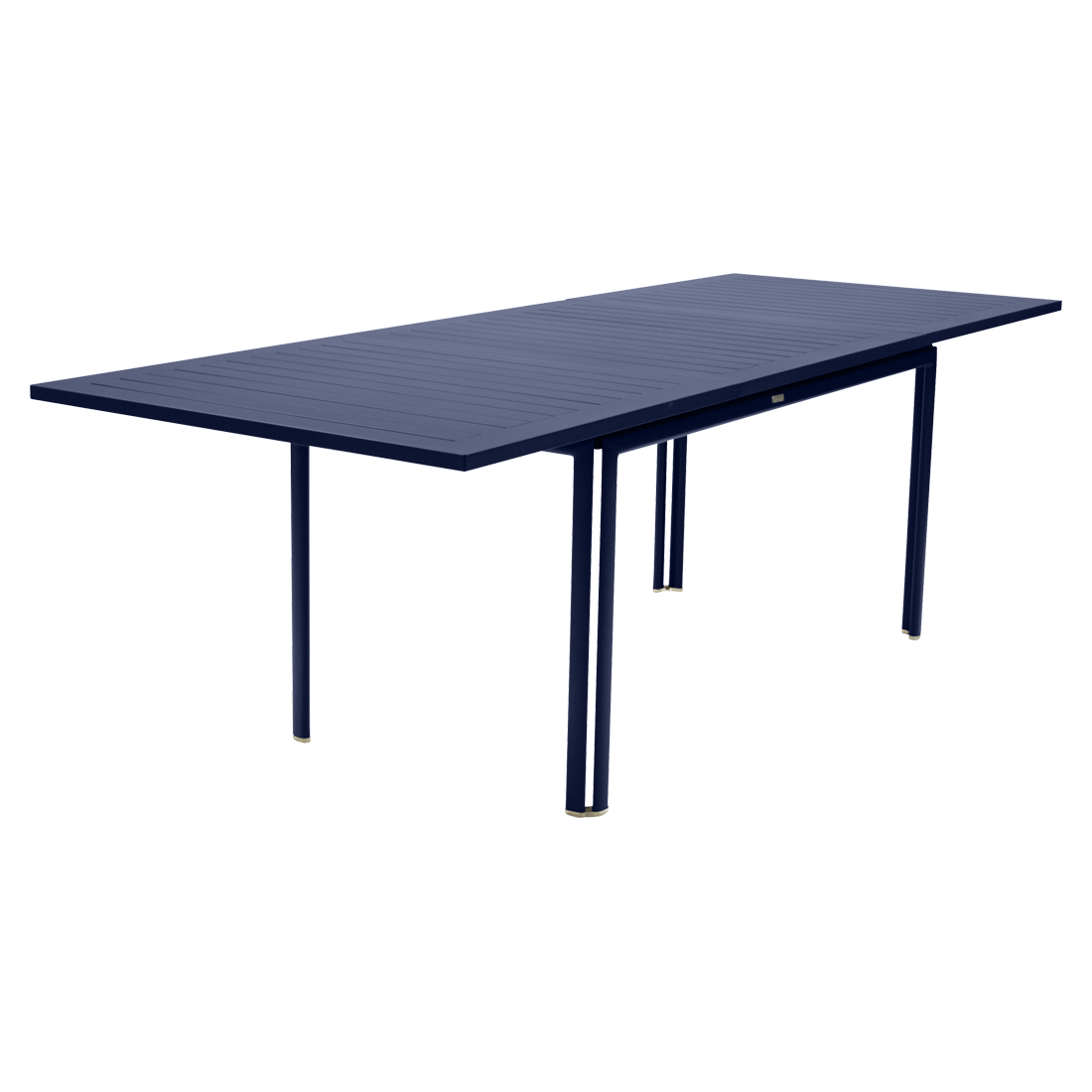 table de jardin, table metal rallonge, grande table de jardin, table metal bleu
