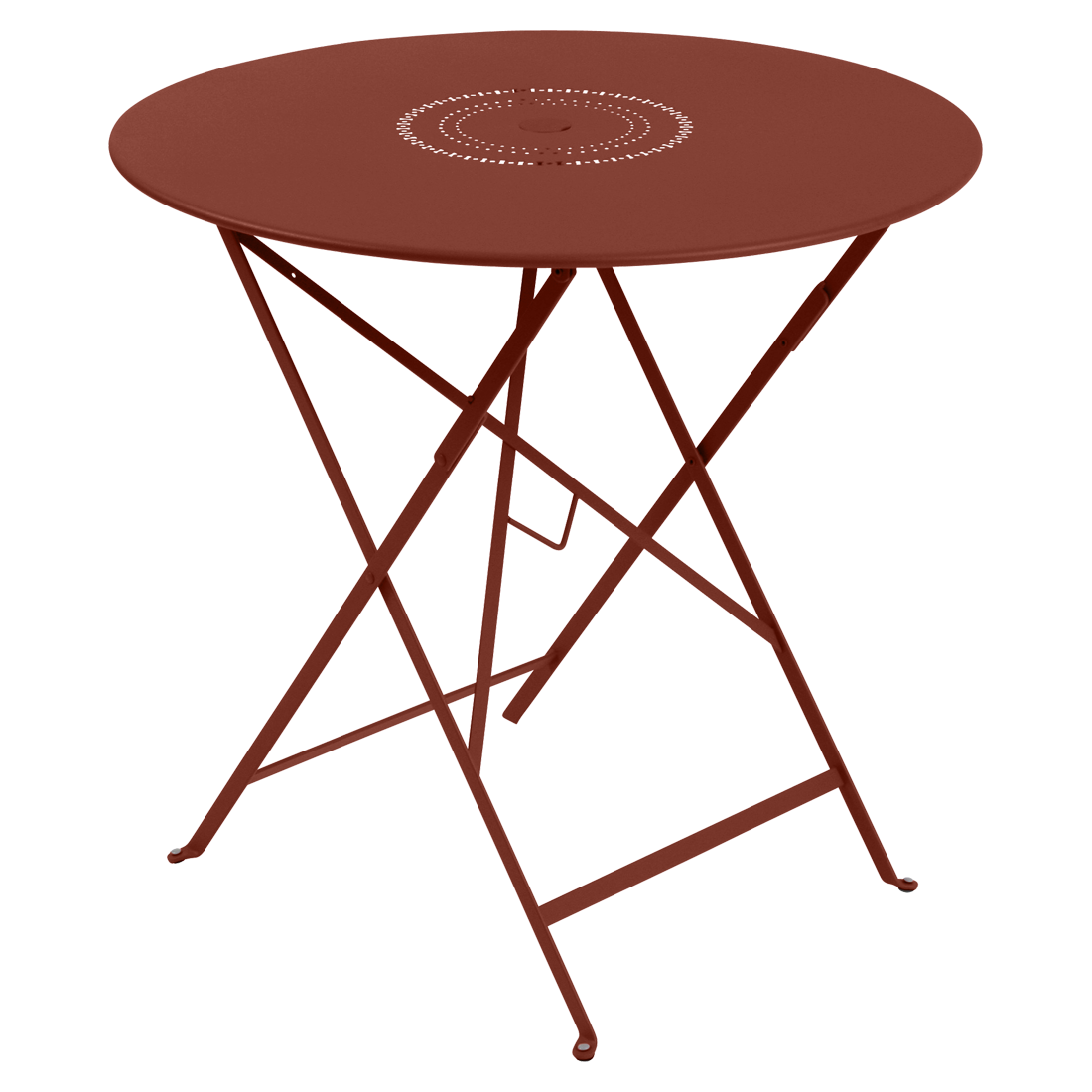 Table Ø 77 cm floreal ocre rouge