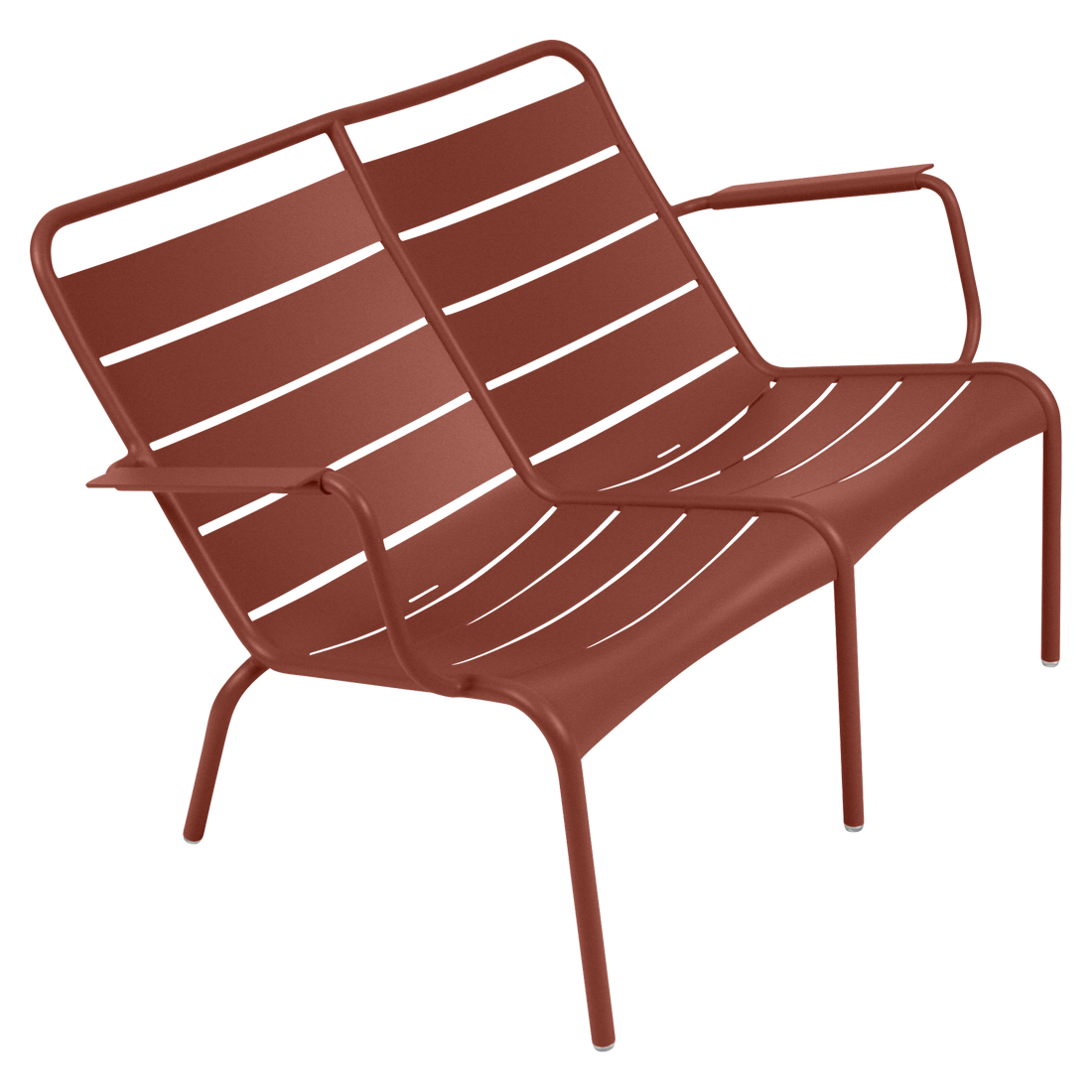 Fauteuil bas duo luxembourg ocre rouge