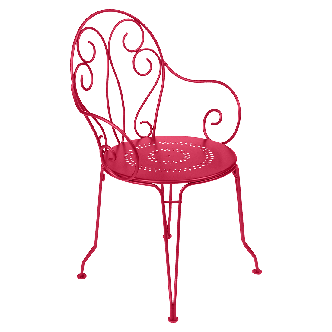 chaise metal, chaise de jardin, chaise a volute, chaise rose
