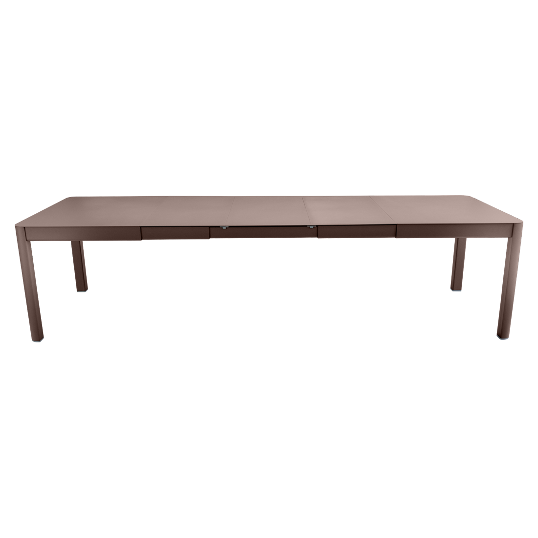 table de jardin marron, table metal allonge, table metal a rallonge, table metal rectangulaire, table fermob allonge