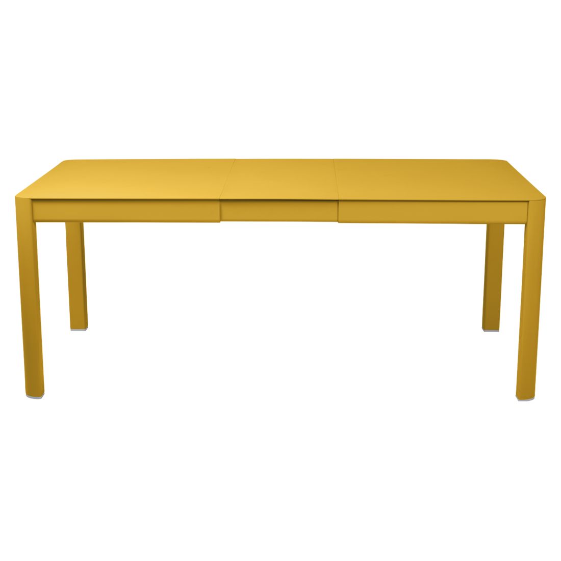 table de jardin jaune, table metal allonge, table metal a rallonge, table metal rectangulaire, table fermob allonge