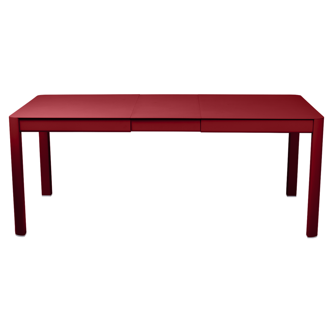 table de jardin rouge, table metal allonge, table metal a rallonge, table metal rectangulaire, table fermob allonge